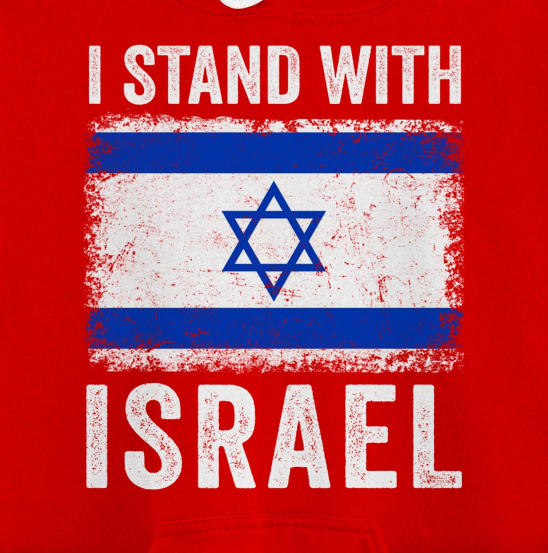 Support Israel I Stand With Israel Israeli Flag Vintage Pullover Hoodie