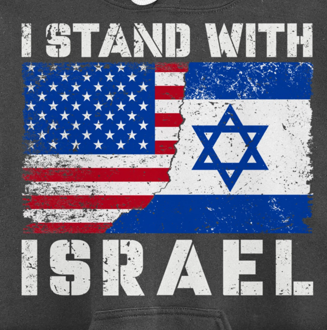 I Stand With Israel, Pray For Israel, US Israel Flag Pullover Hoodie