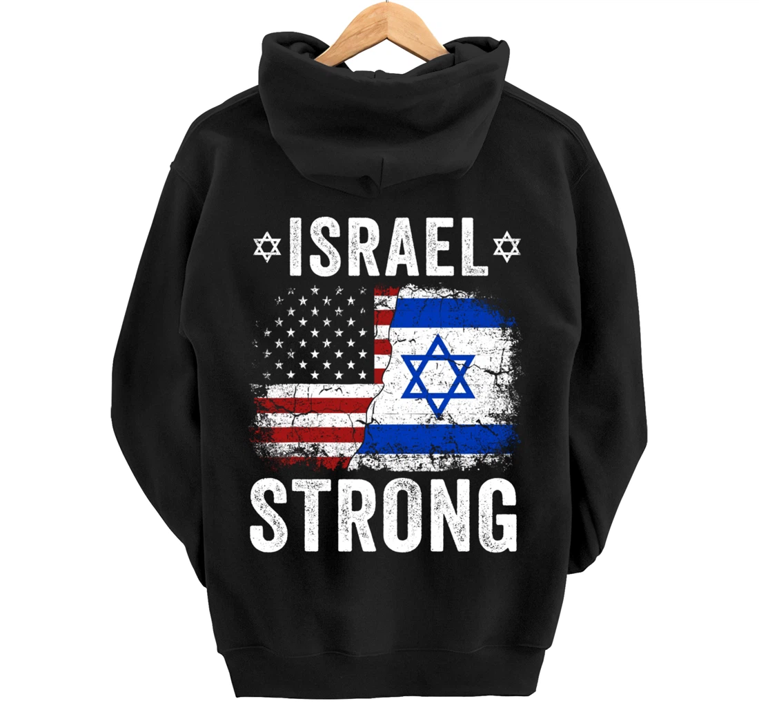 Support Israel I Stand With Israel Israel Strong Israel Flag Pullover Hoodie