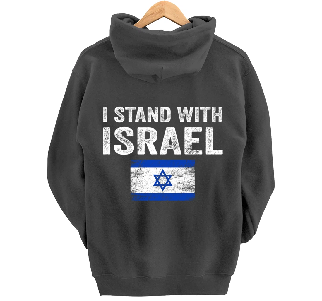 Support Israel I Stand With Israel Israeli Flag Pullover Hoodie