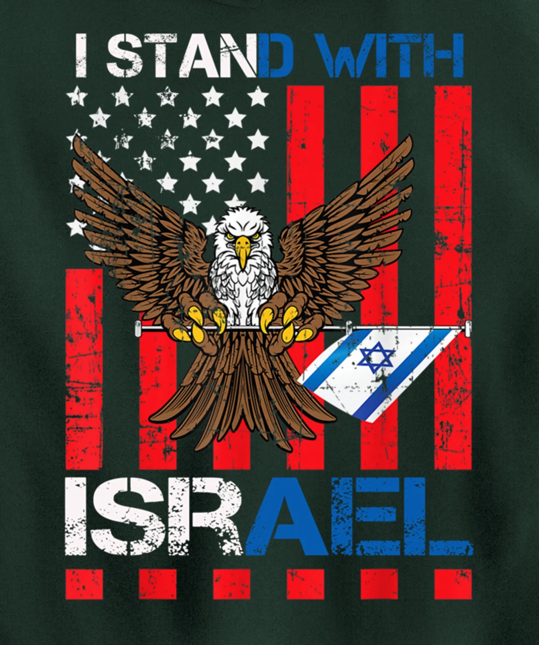 I Stand With Israel Support Israel Love Israeli Brotherhood Pullover Hoodie
