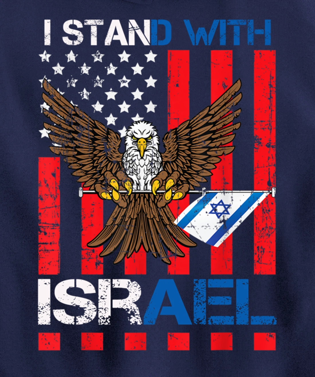 I Stand With Israel Support Israel Love Israeli Brotherhood Pullover Hoodie