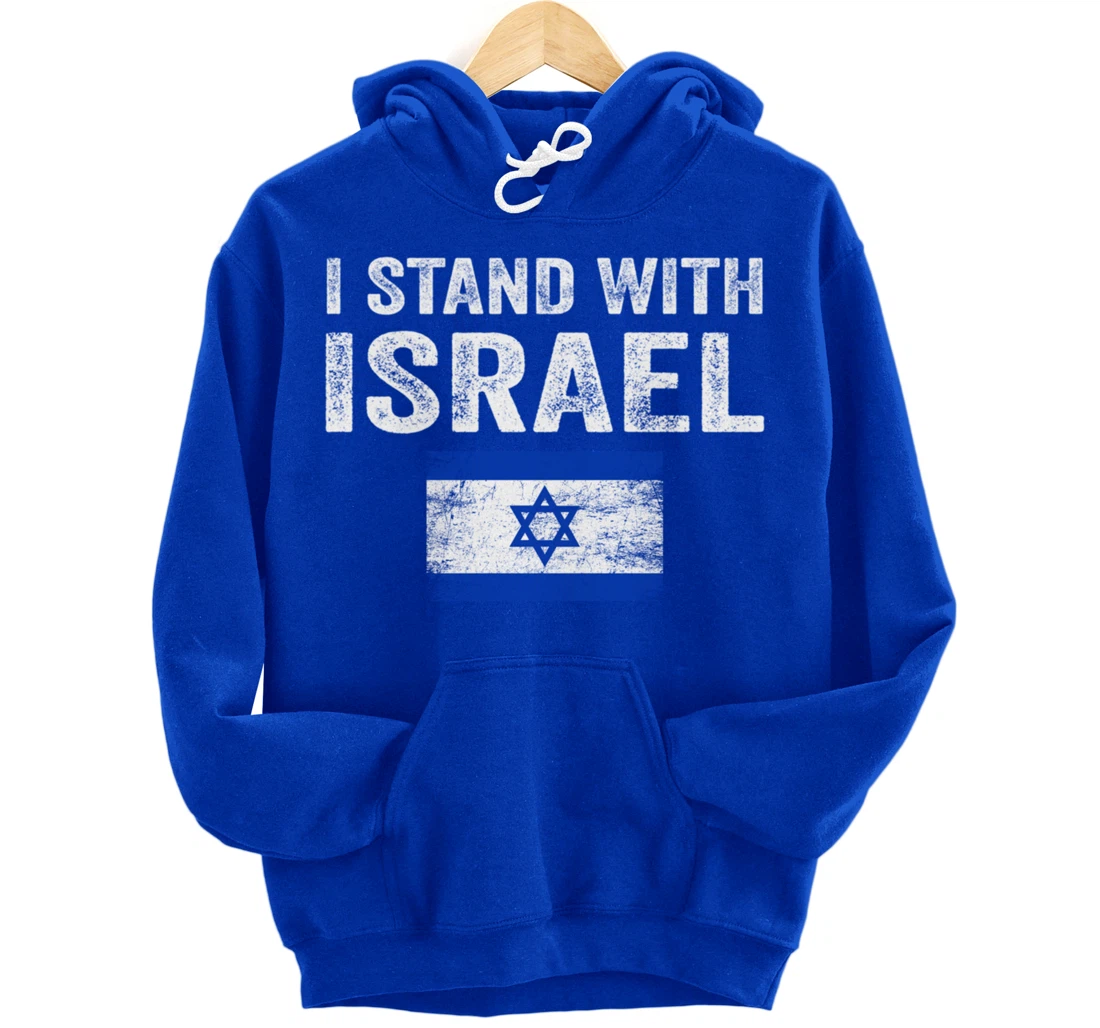 Support Israel I Stand With Israel Israeli Flag Pullover Hoodie