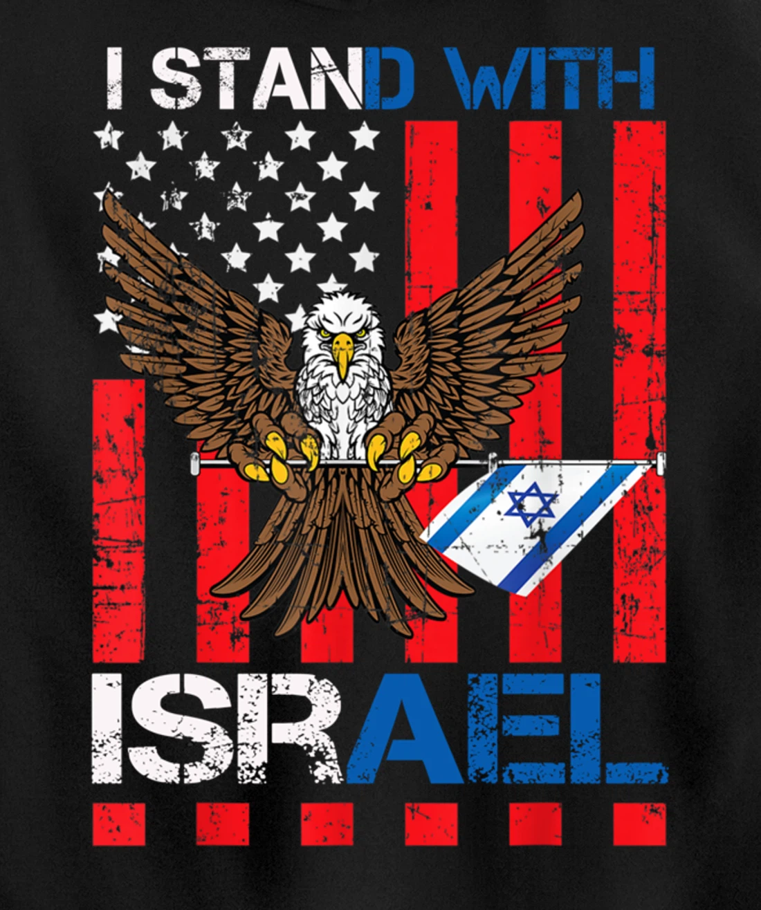 I Stand With Israel Support Israel Love Israeli Brotherhood Pullover Hoodie