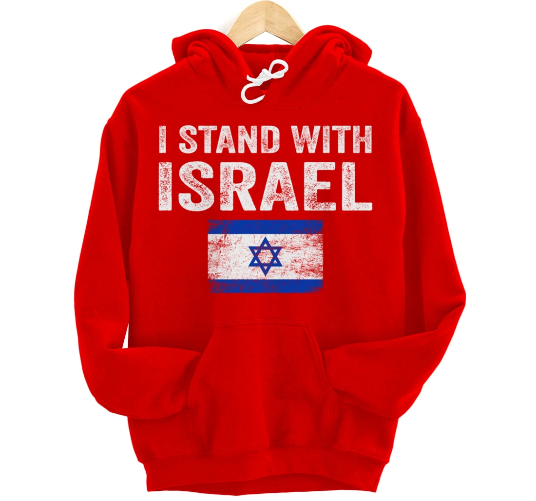 Support Israel I Stand With Israel Israeli Flag Pullover Hoodie