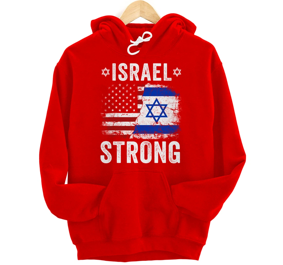 Support Israel I Stand With Israel Israel Strong Israel Flag Pullover Hoodie