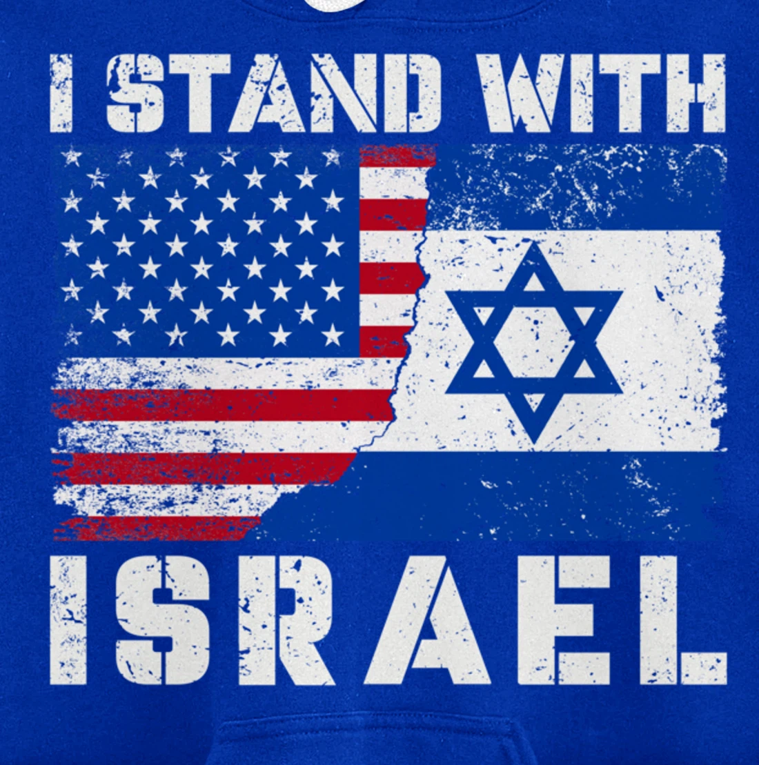 I Stand With Israel, Pray For Israel, US Israel Flag Pullover Hoodie