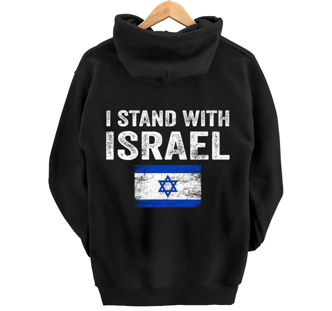 Support Israel I Stand With Israel Israeli Flag Pullover Hoodie