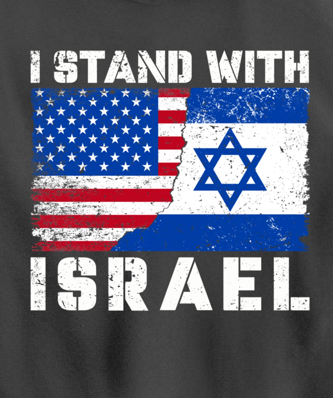 I Stand With Israel, Pray For Israel, US Israel Flag Pullover Hoodie
