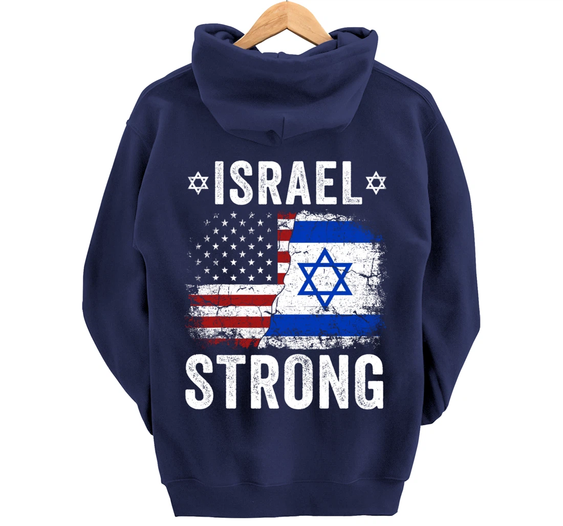 Support Israel I Stand With Israel Israel Strong Israel Flag Pullover Hoodie