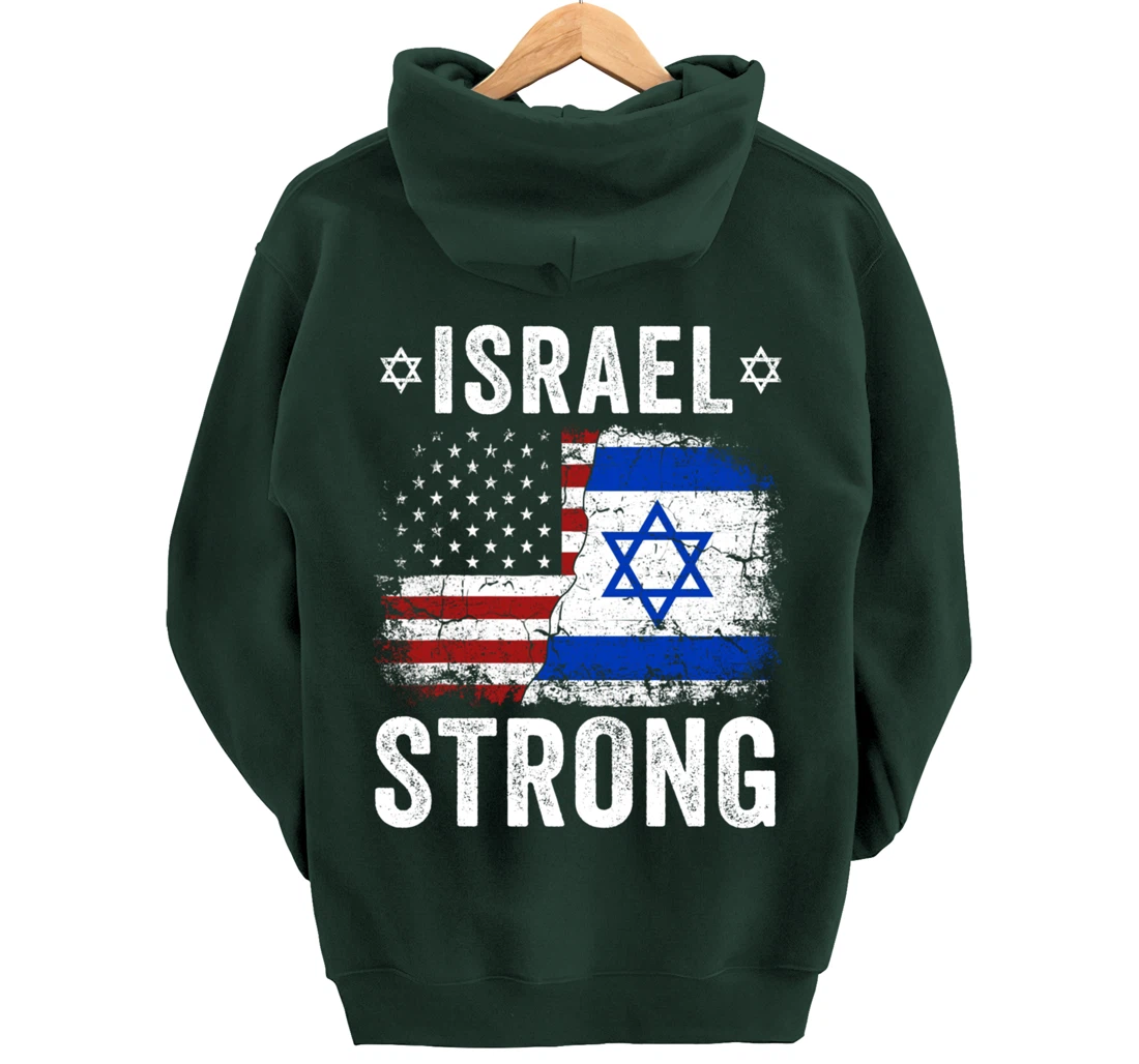 Support Israel I Stand With Israel Israel Strong Israel Flag Pullover Hoodie