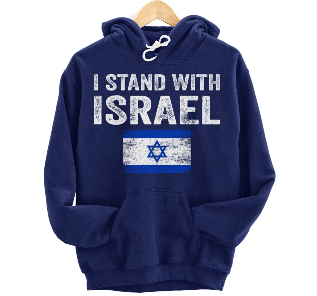Support Israel I Stand With Israel Israeli Flag Pullover Hoodie