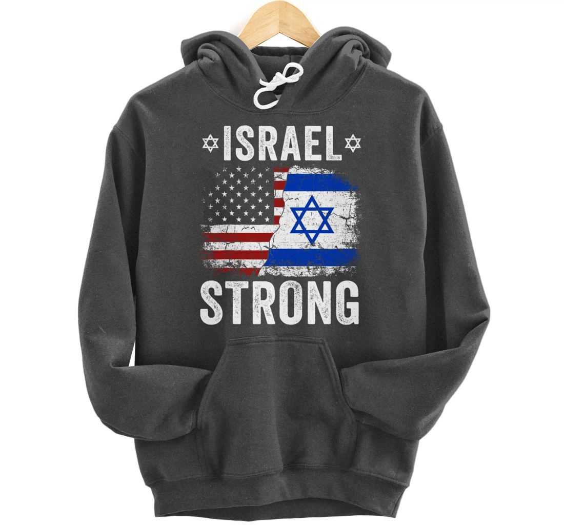 Support Israel I Stand With Israel Israel Strong Israel Flag Pullover Hoodie