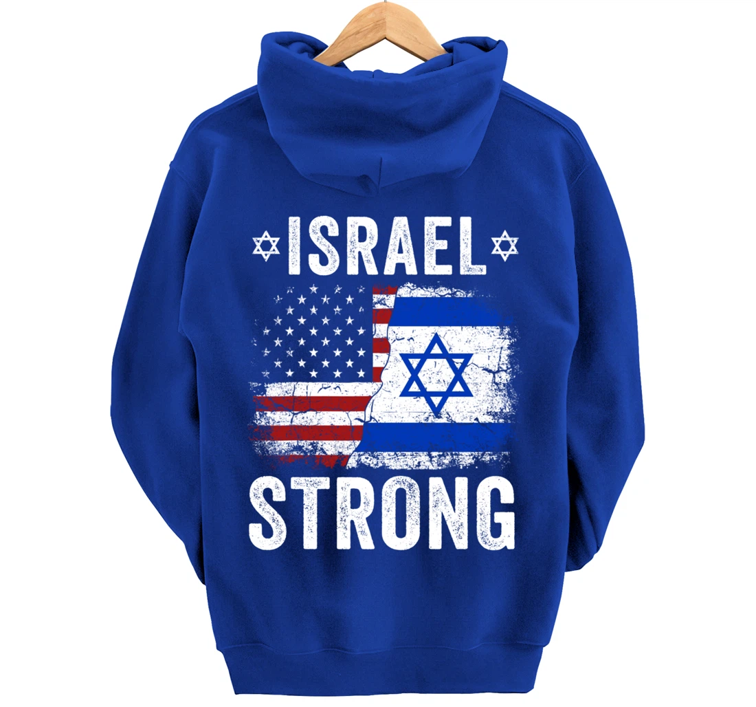 Support Israel I Stand With Israel Israel Strong Israel Flag Pullover Hoodie