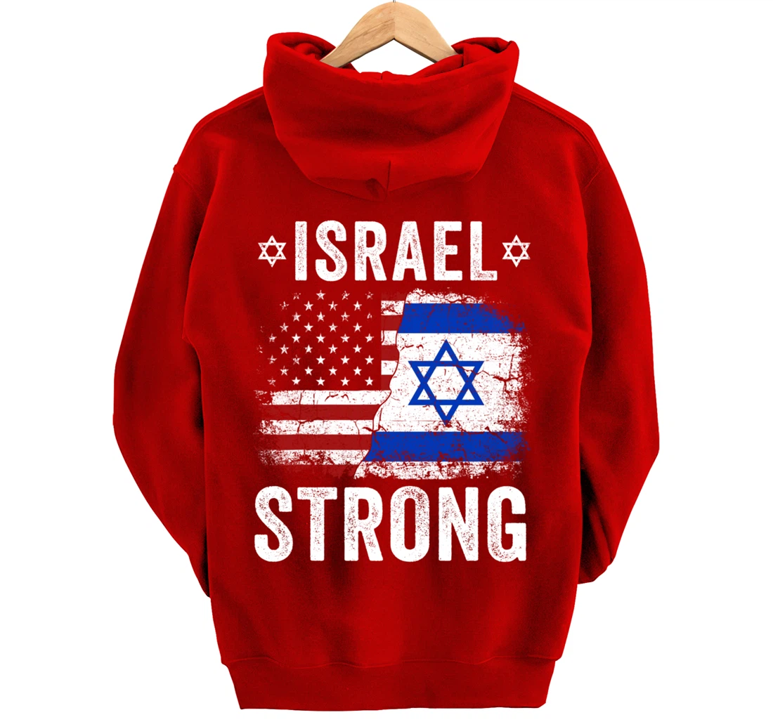 Support Israel I Stand With Israel Israel Strong Israel Flag Pullover Hoodie