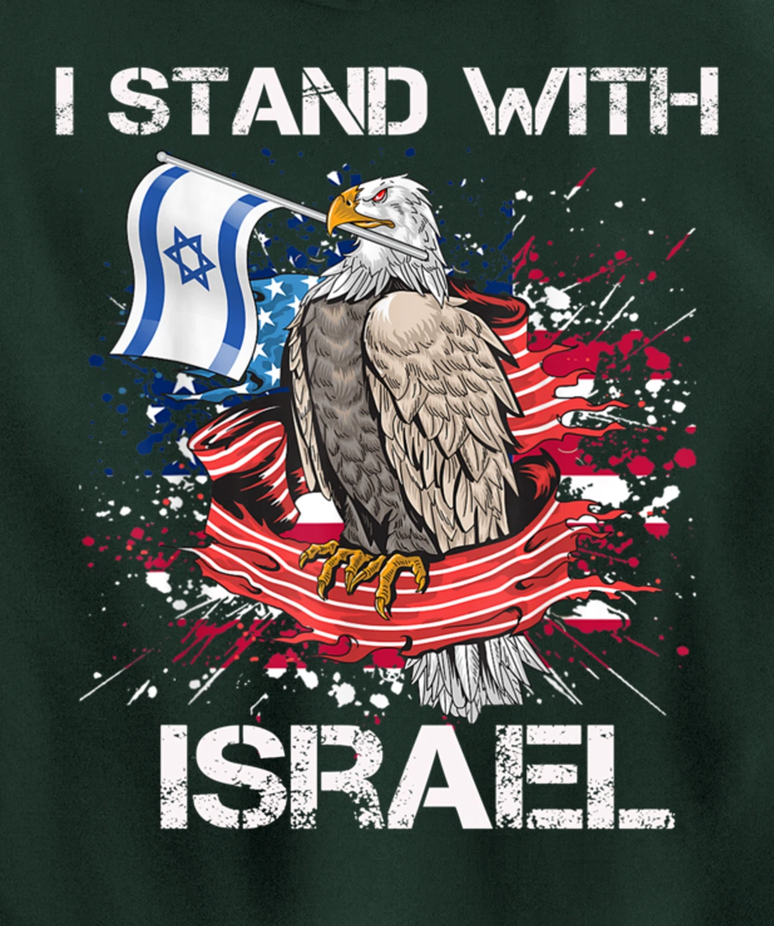 I Stand With Israel Support Israel Love Israeli Brotherhood Pullover Hoodie
