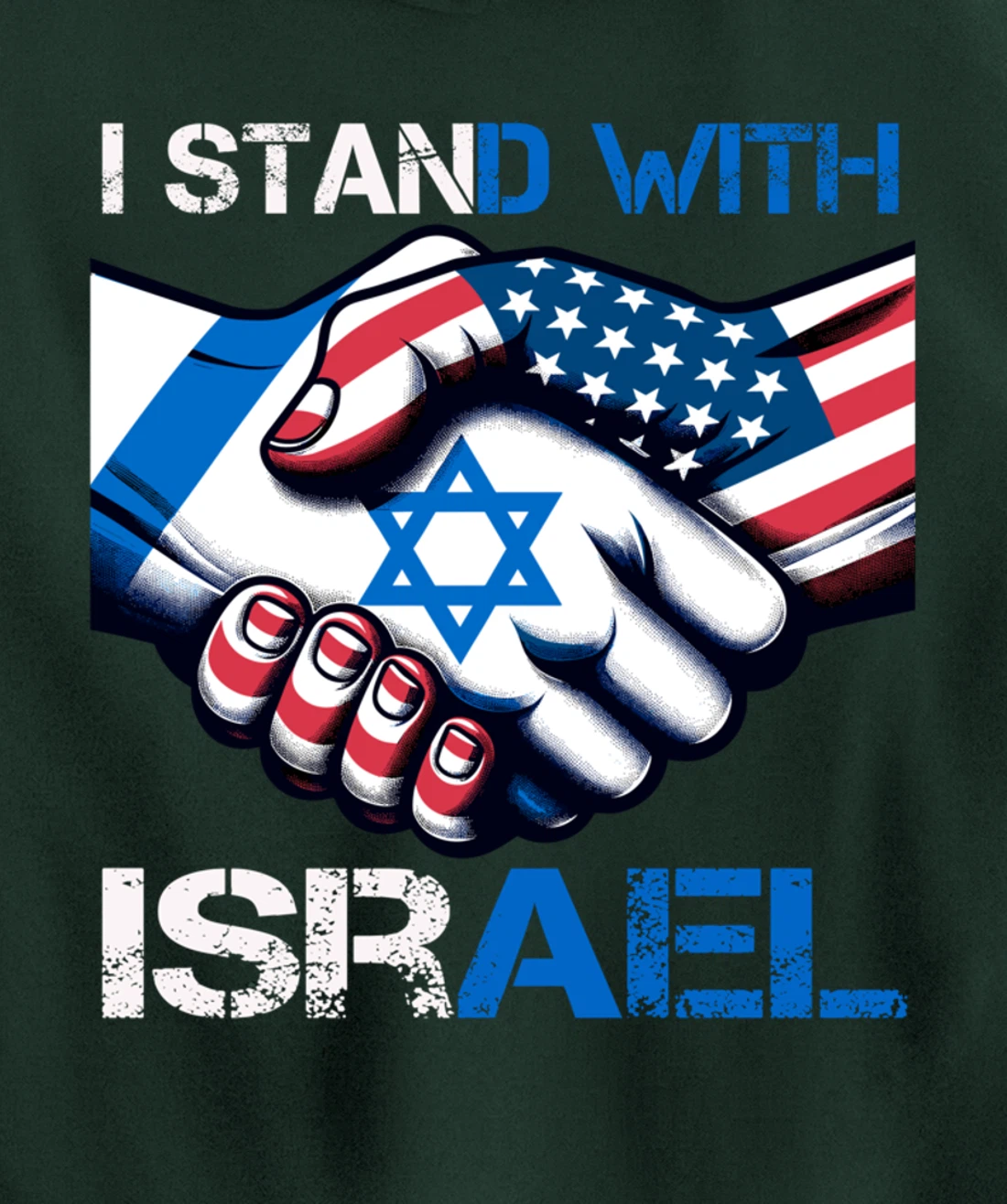 I Stand With Israel US Support Love Israeli Brotherhood Pullover Hoodie