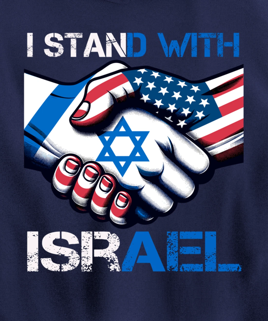 I Stand With Israel US Support Love Israeli Brotherhood Pullover Hoodie