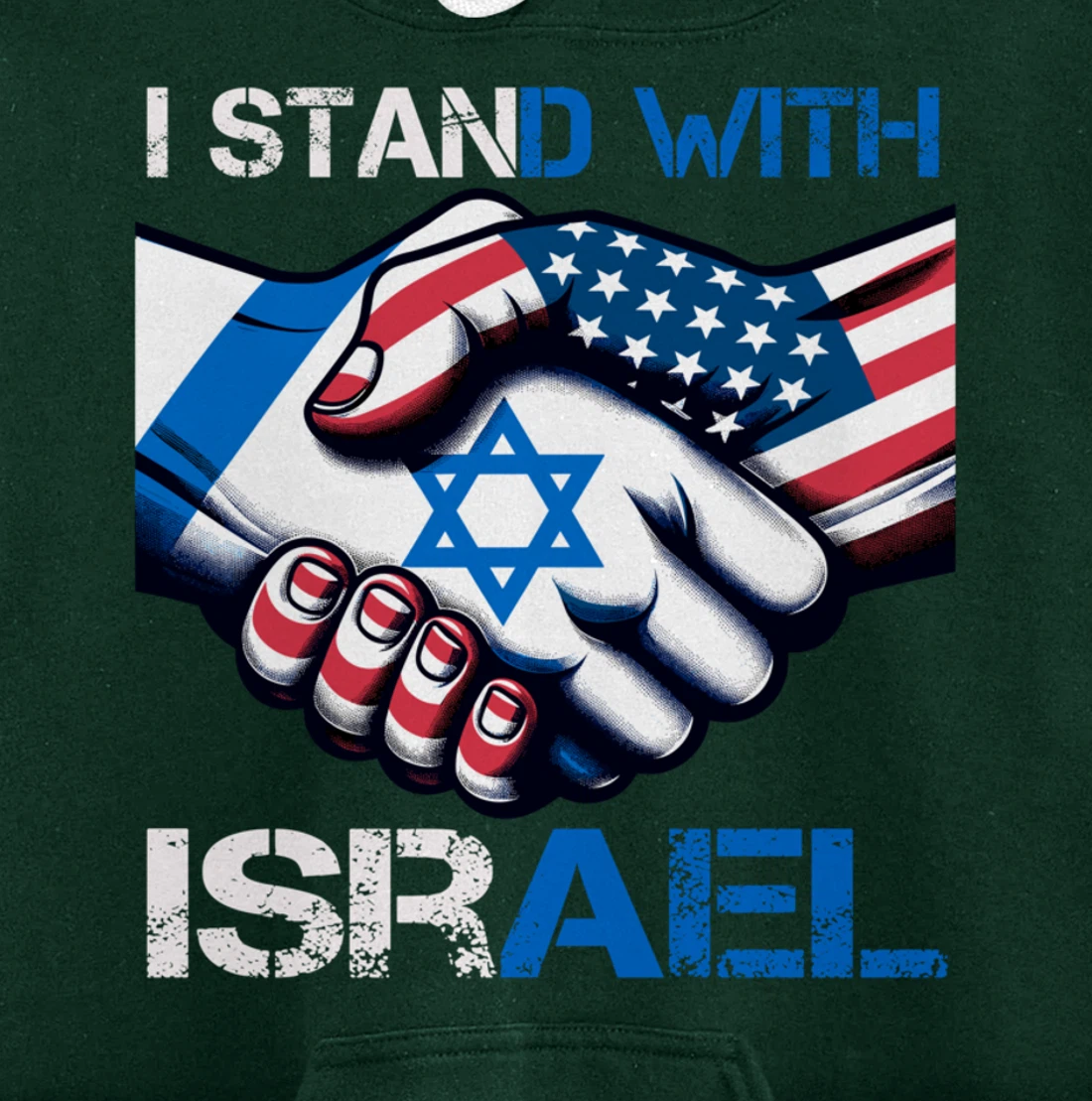 I Stand With Israel US Support Love Israeli Brotherhood Pullover Hoodie