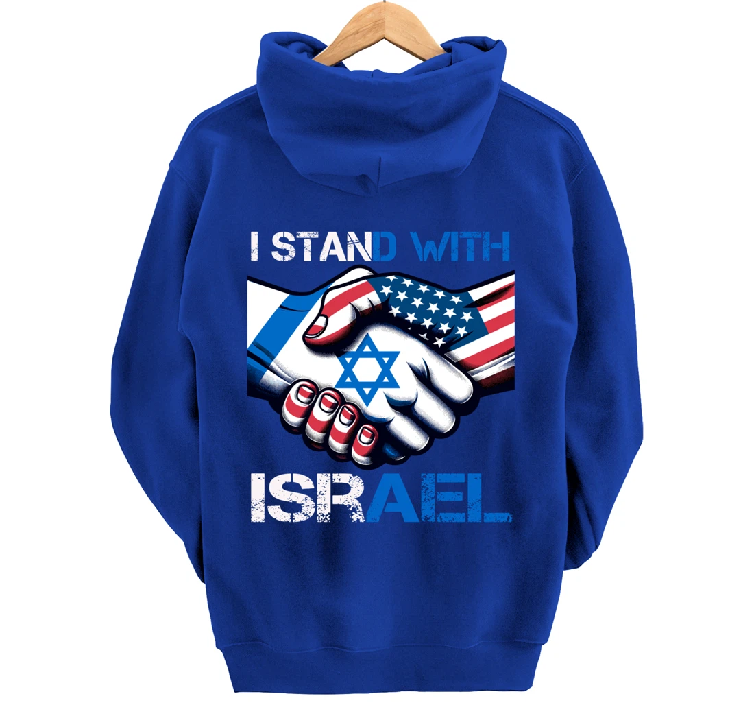 I Stand With Israel US Support Love Israeli Brotherhood Pullover Hoodie