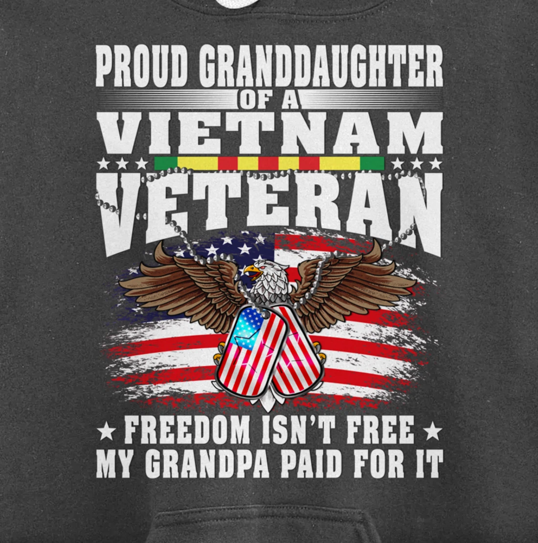 Proud Granddaughter Of Vietnam Veteran - Freedom Isn't Free Pullover Hoodie