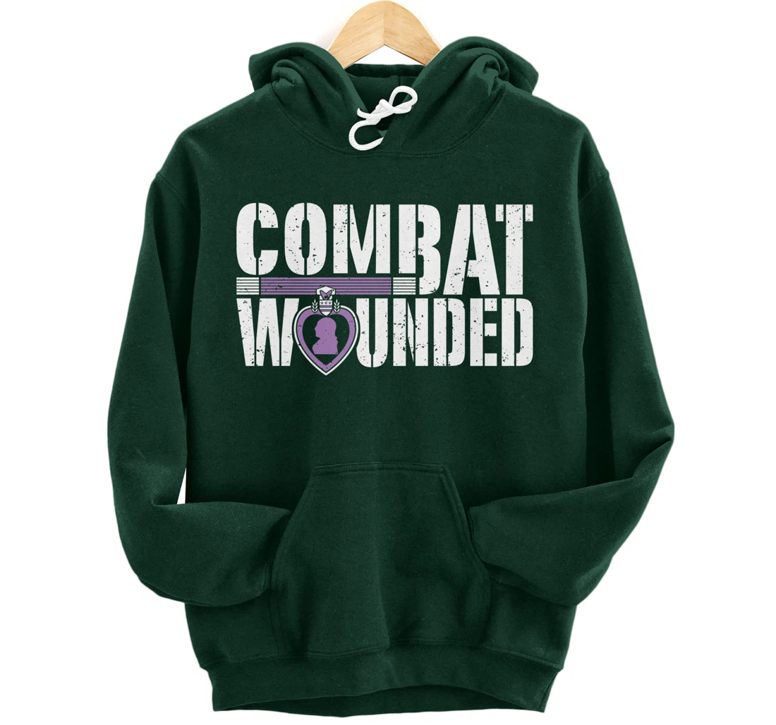 Purple Heart Military Veteran Shirt | Combat Wounded Soldier Pullover Hoodie