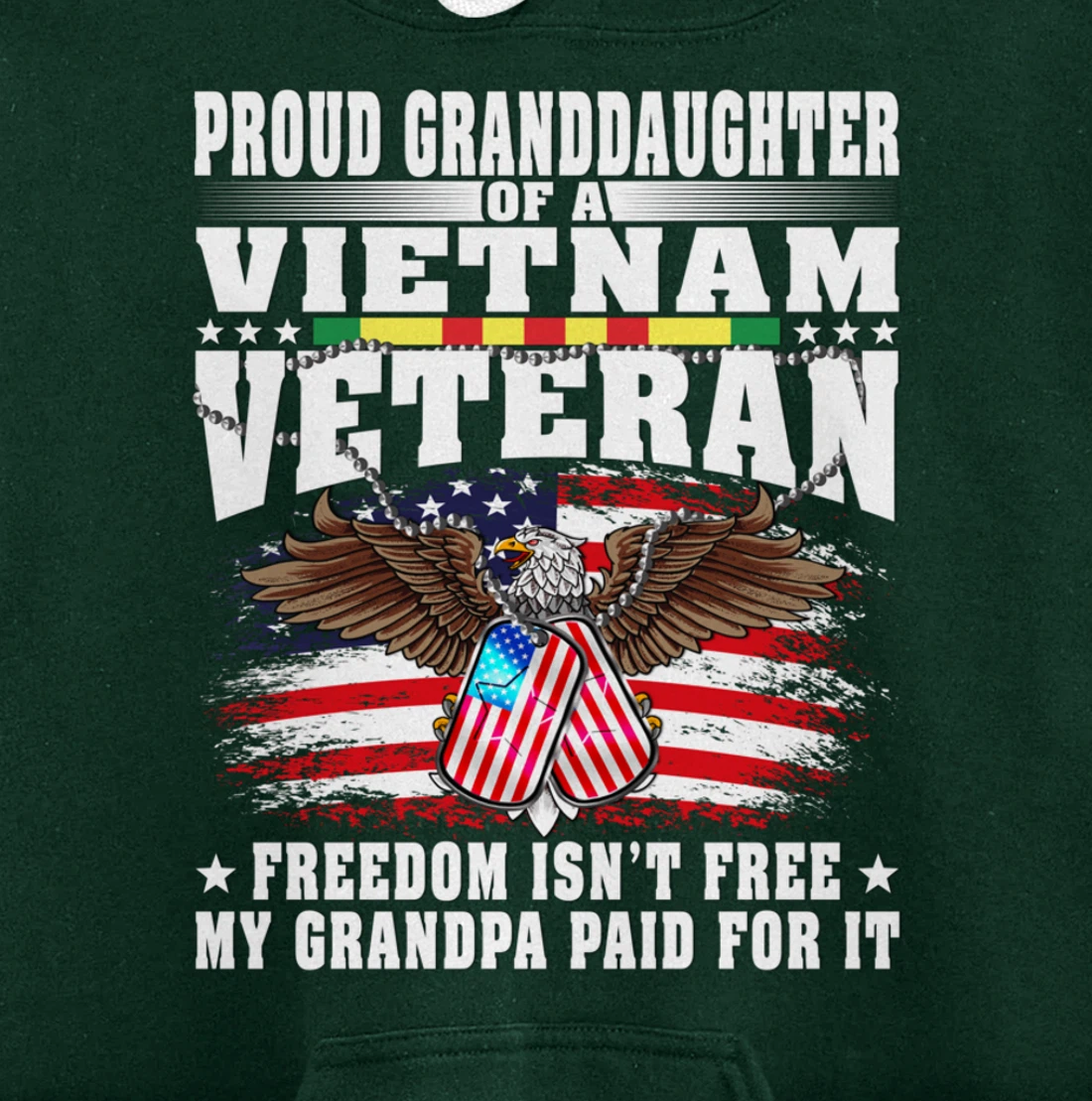 Proud Granddaughter Of Vietnam Veteran - Freedom Isn't Free Pullover Hoodie