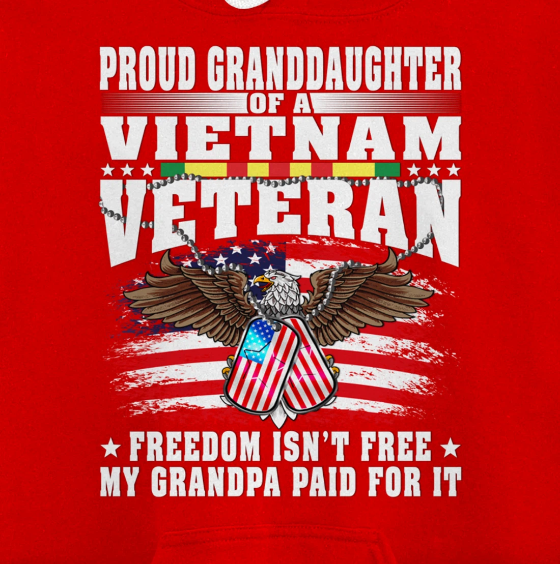 Proud Granddaughter Of Vietnam Veteran - Freedom Isn't Free Pullover Hoodie