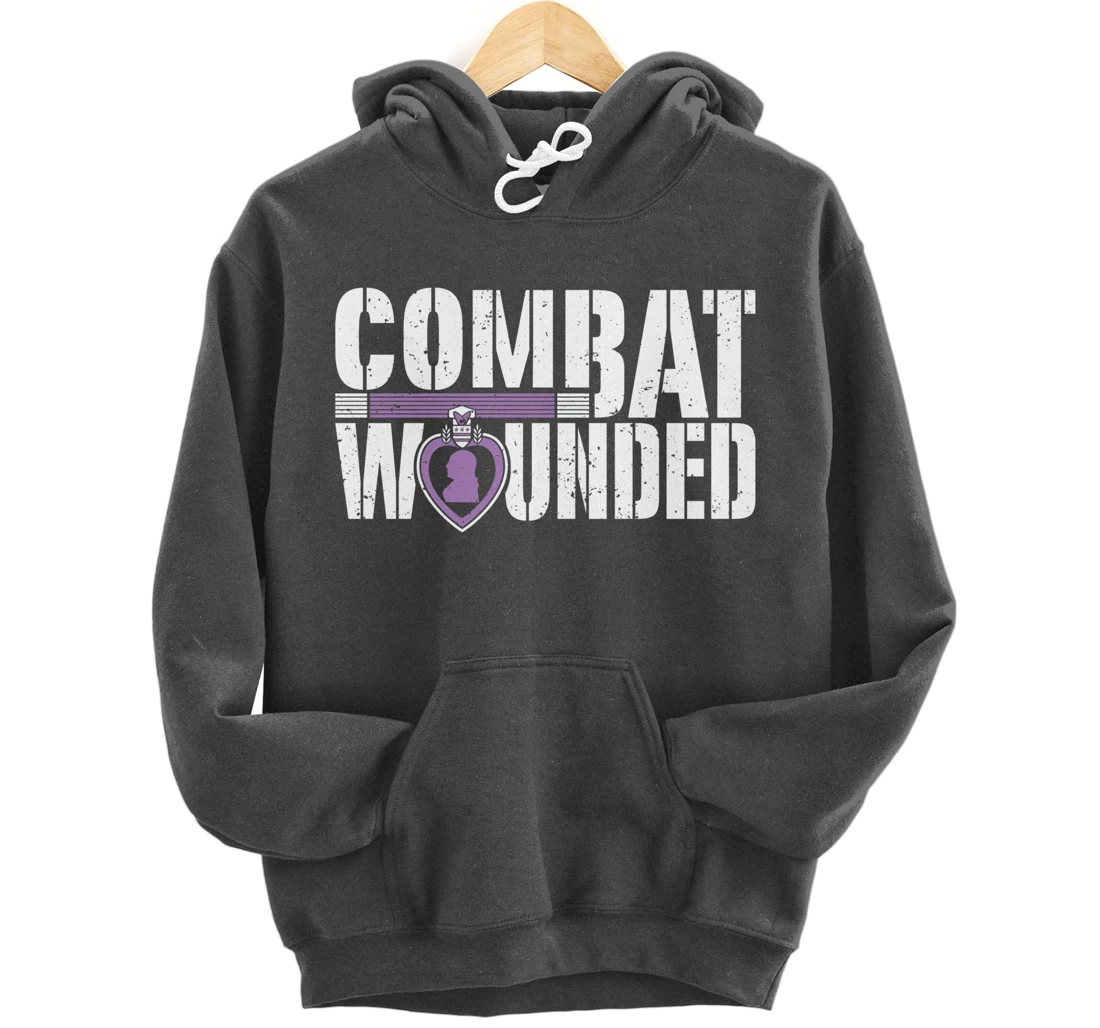 Purple Heart Military Veteran Shirt | Combat Wounded Soldier Pullover Hoodie