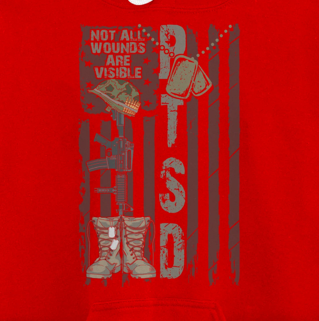 PTSD Not All Wounds Are Visible July 4th Veterans Day Gift Pullover Hoodie