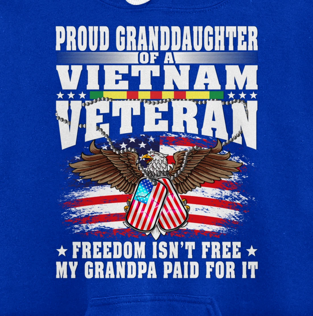 Proud Granddaughter Of Vietnam Veteran - Freedom Isn't Free Pullover Hoodie