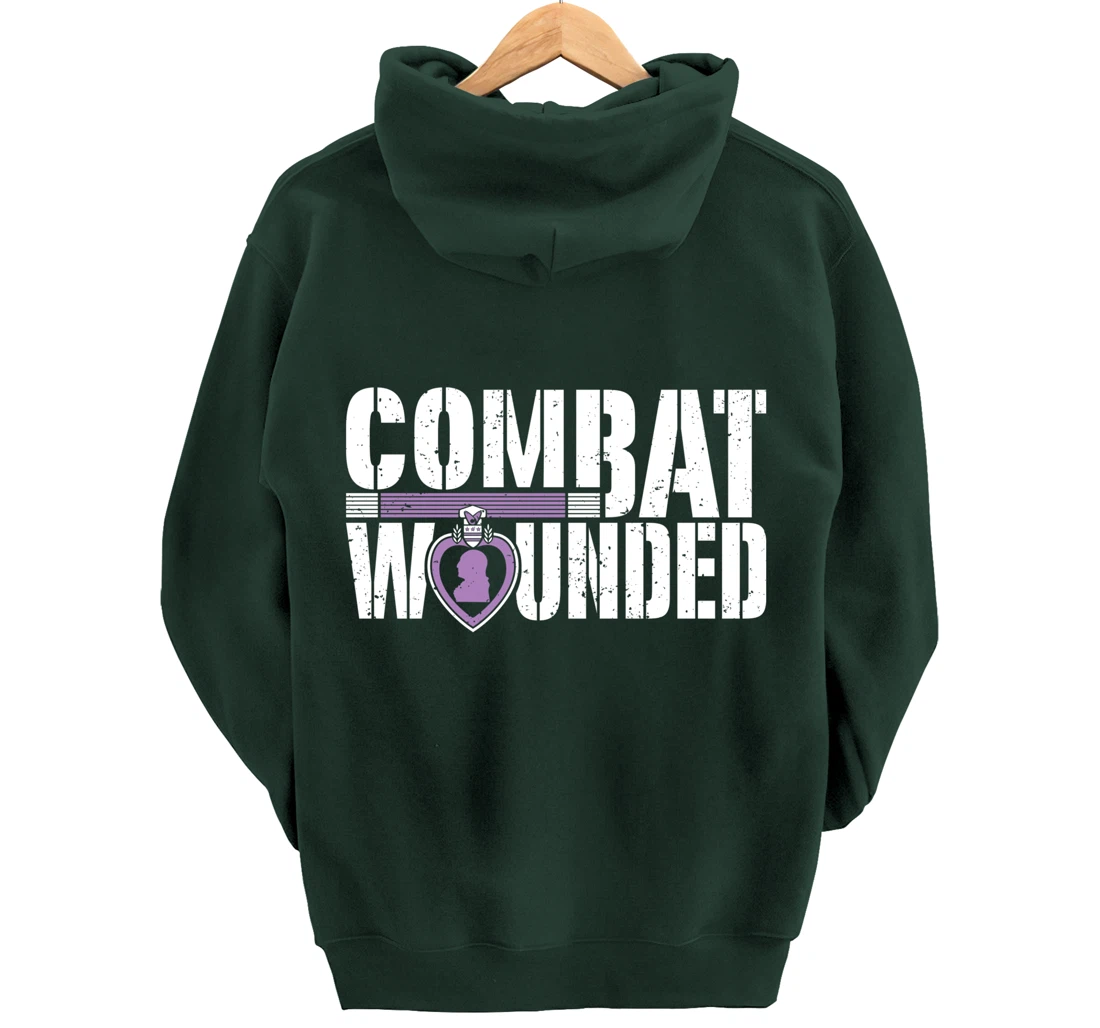 Purple Heart Military Veteran Shirt | Combat Wounded Soldier Pullover Hoodie