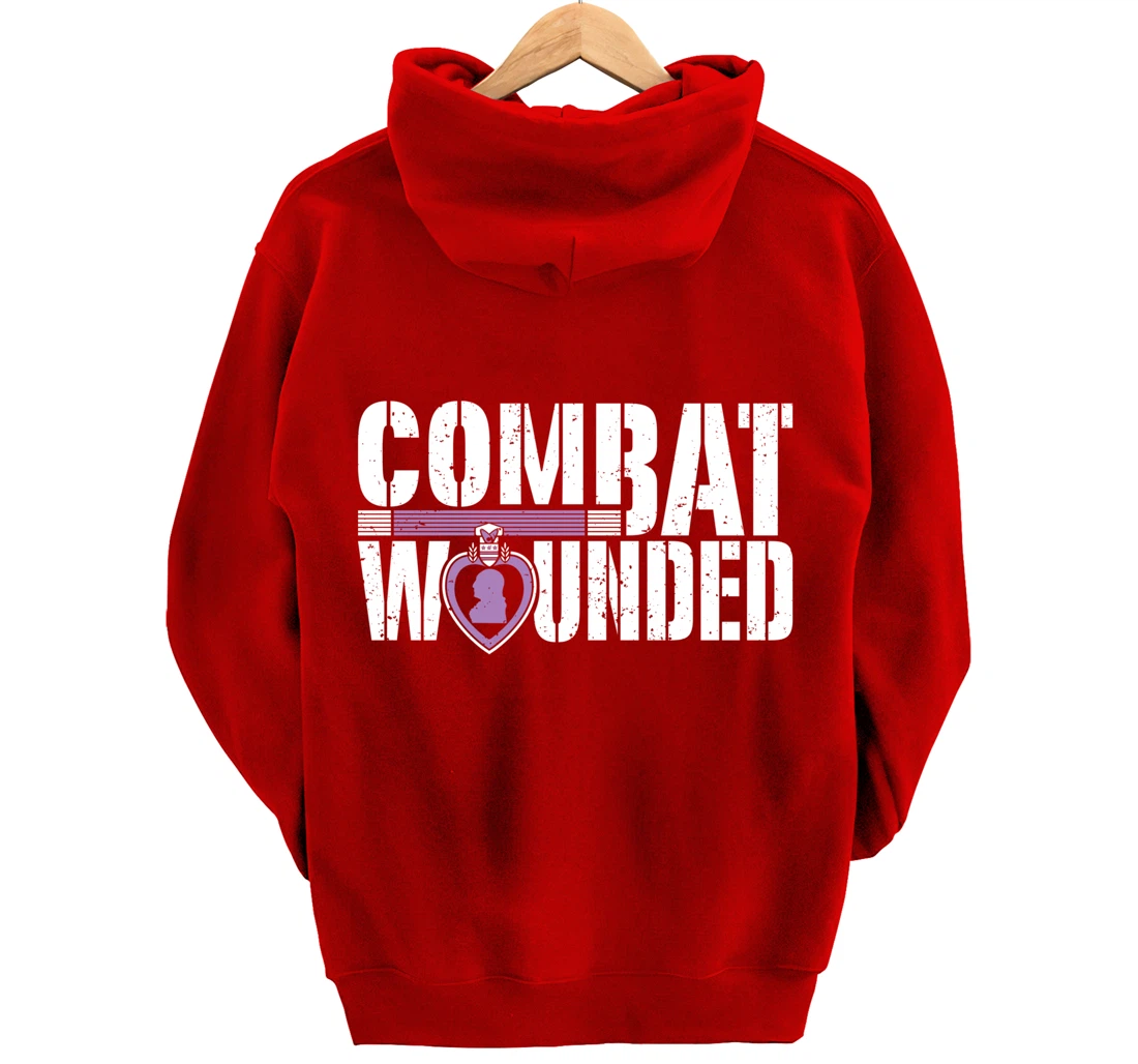 Purple Heart Military Veteran Shirt | Combat Wounded Soldier Pullover Hoodie