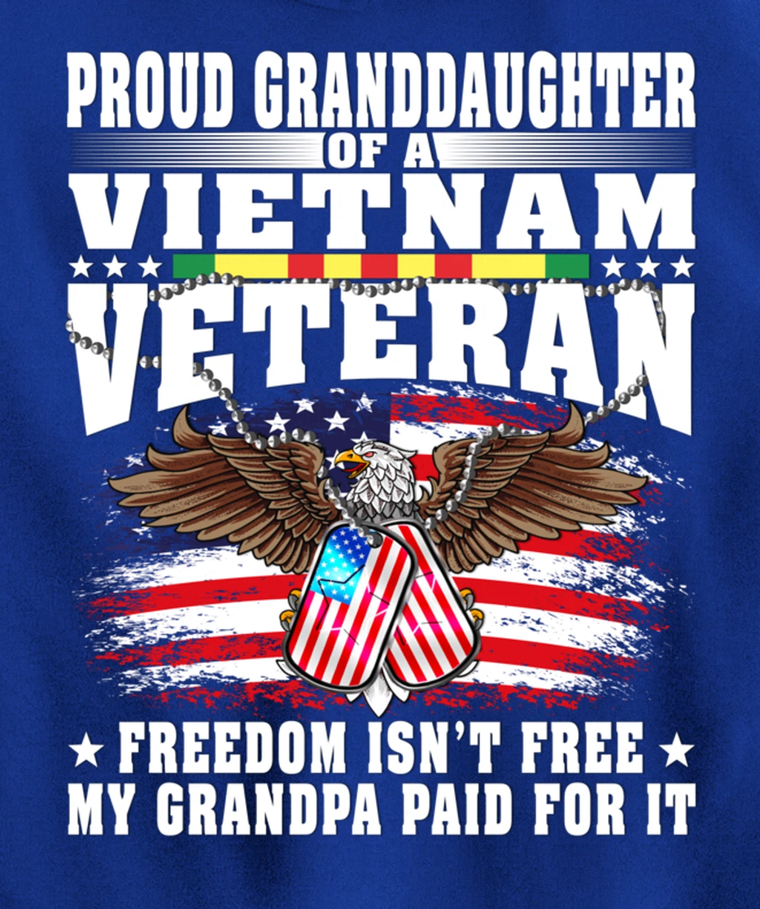 Proud Granddaughter Of Vietnam Veteran - Freedom Isn't Free Pullover Hoodie