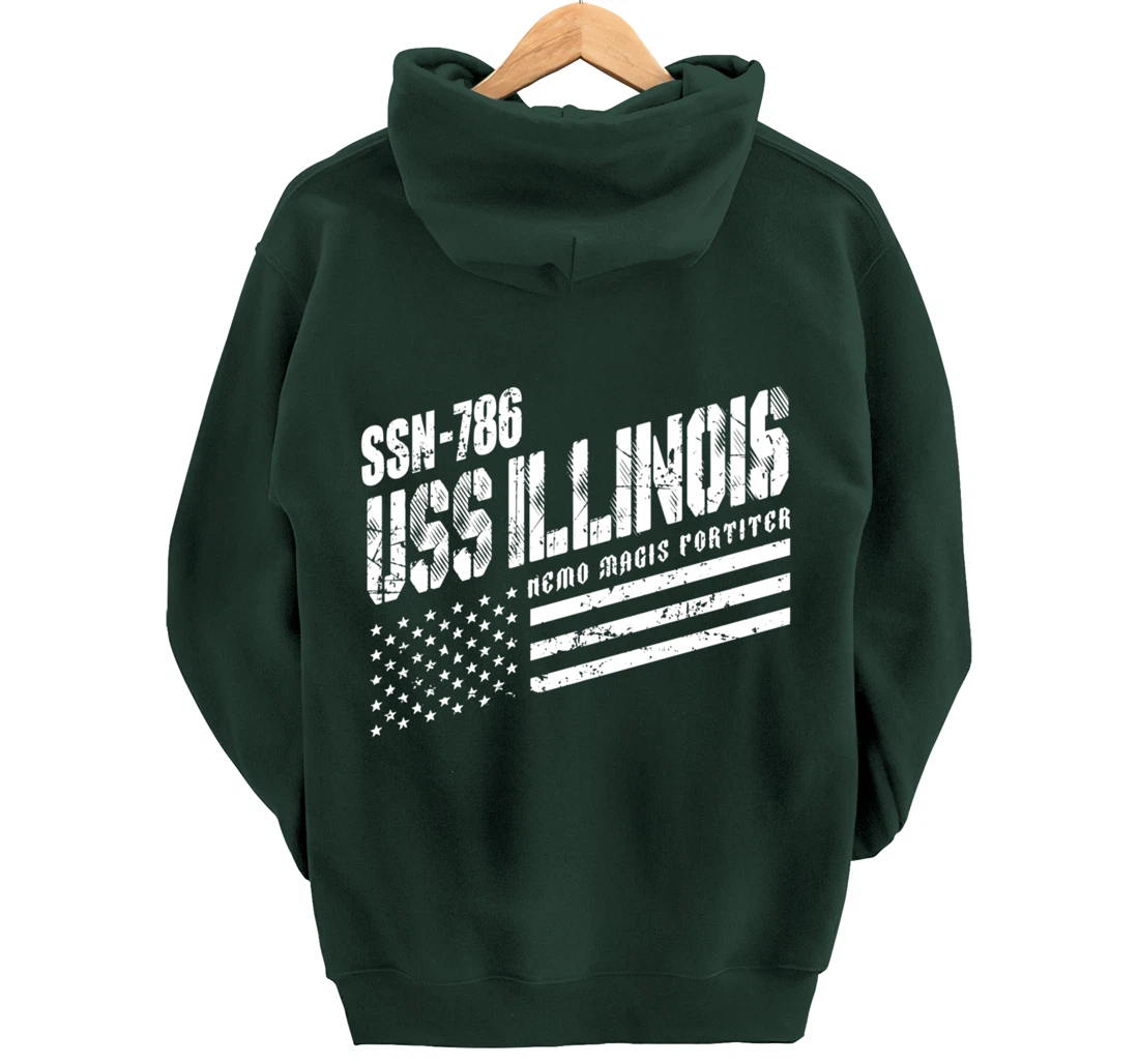 Navy USS Illinois SSN 786 US Submarine Submariner Veteran Pullover Hoodie
