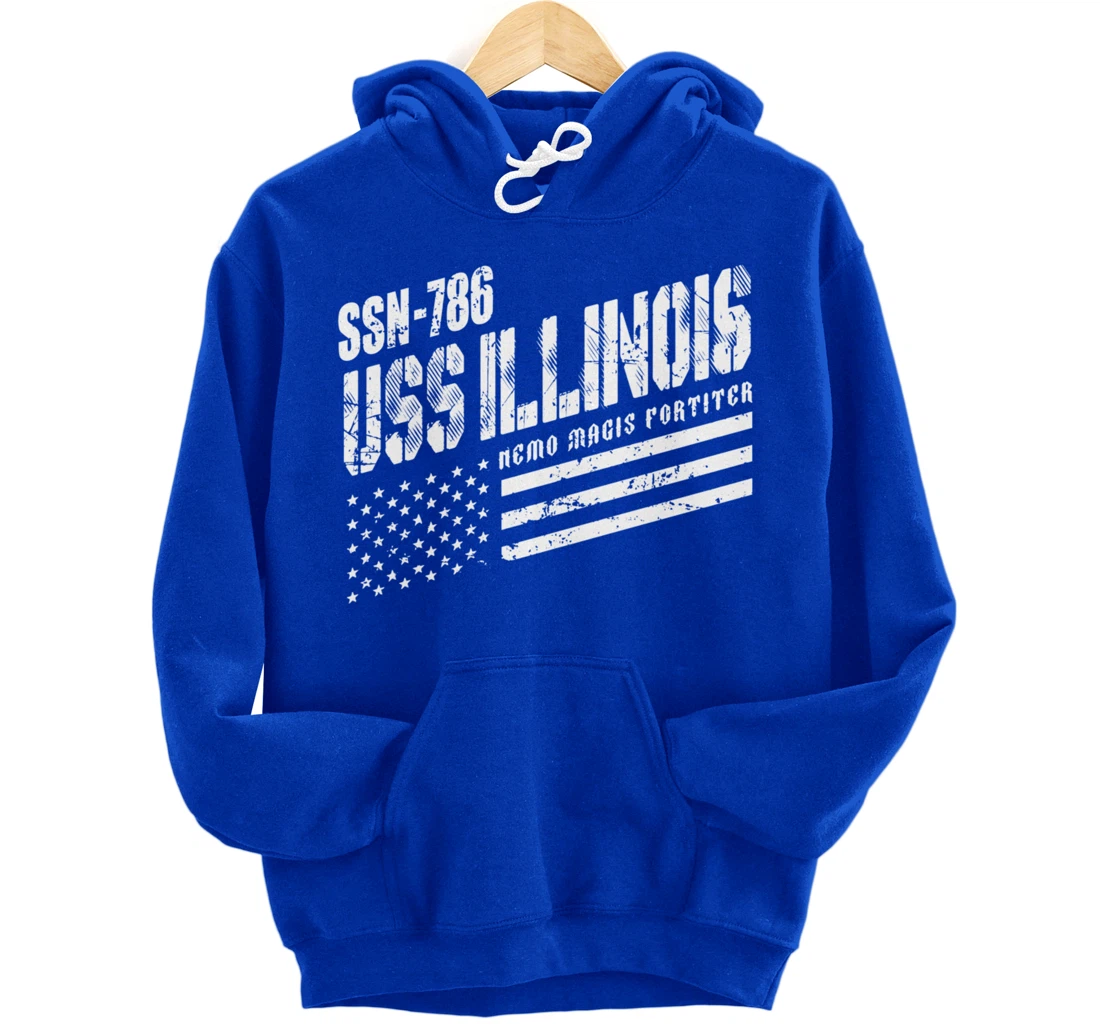 Navy USS Illinois SSN 786 US Submarine Submariner Veteran Pullover Hoodie