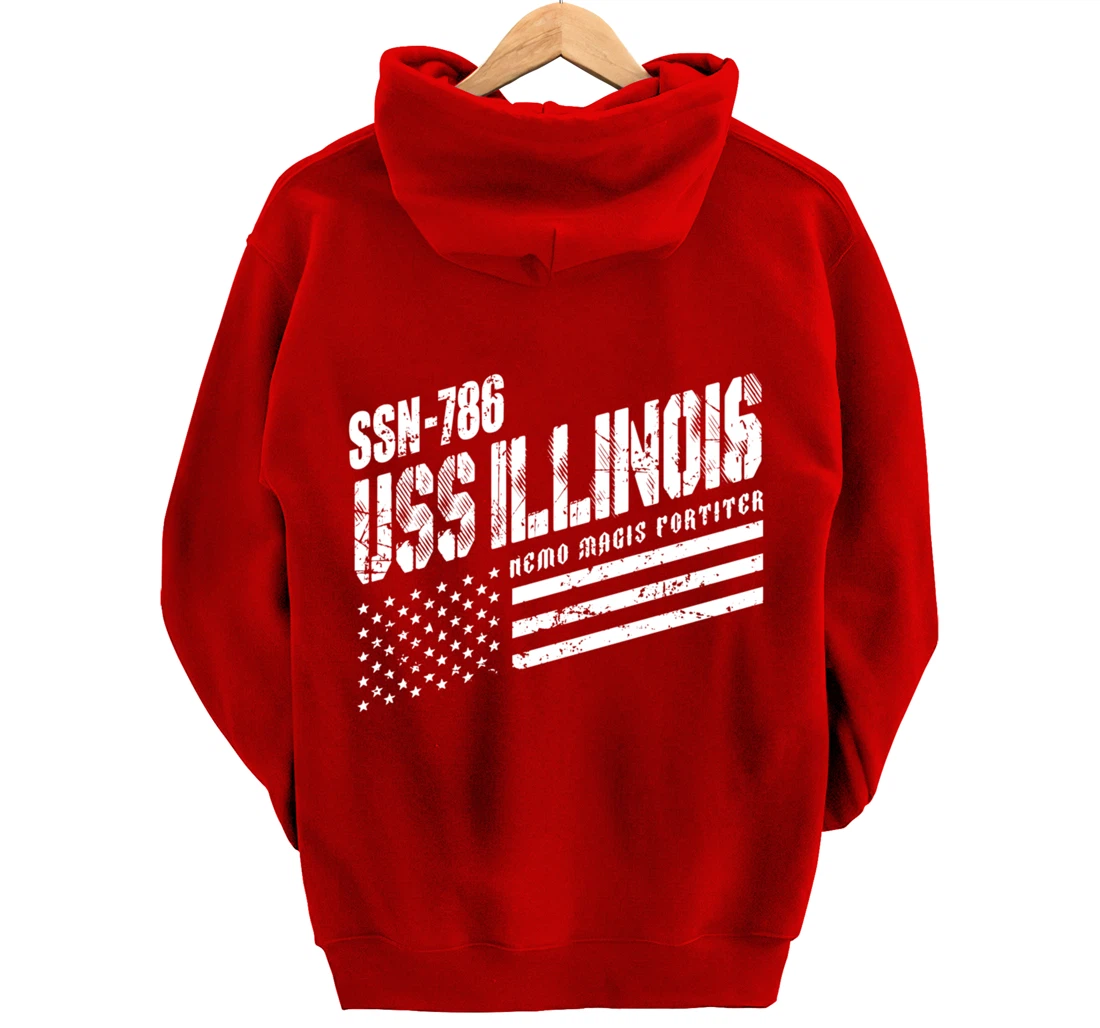 Navy USS Illinois SSN 786 US Submarine Submariner Veteran Pullover Hoodie