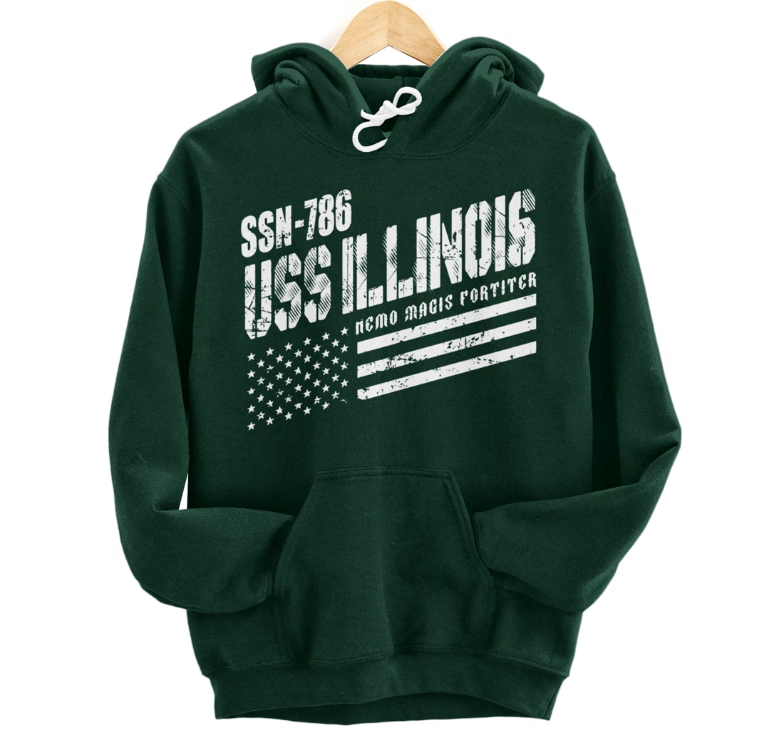 Navy USS Illinois SSN 786 US Submarine Submariner Veteran Pullover Hoodie