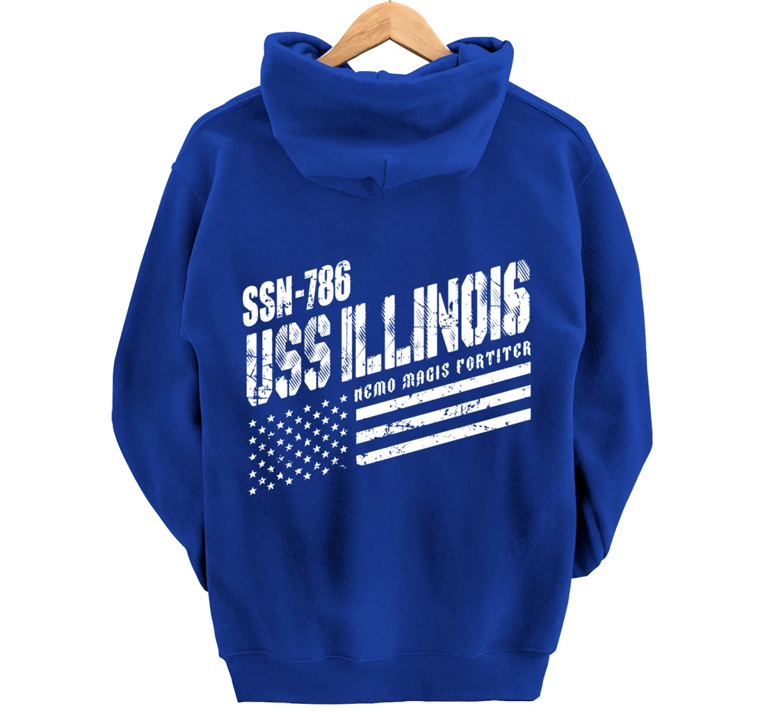 Navy USS Illinois SSN 786 US Submarine Submariner Veteran Pullover Hoodie