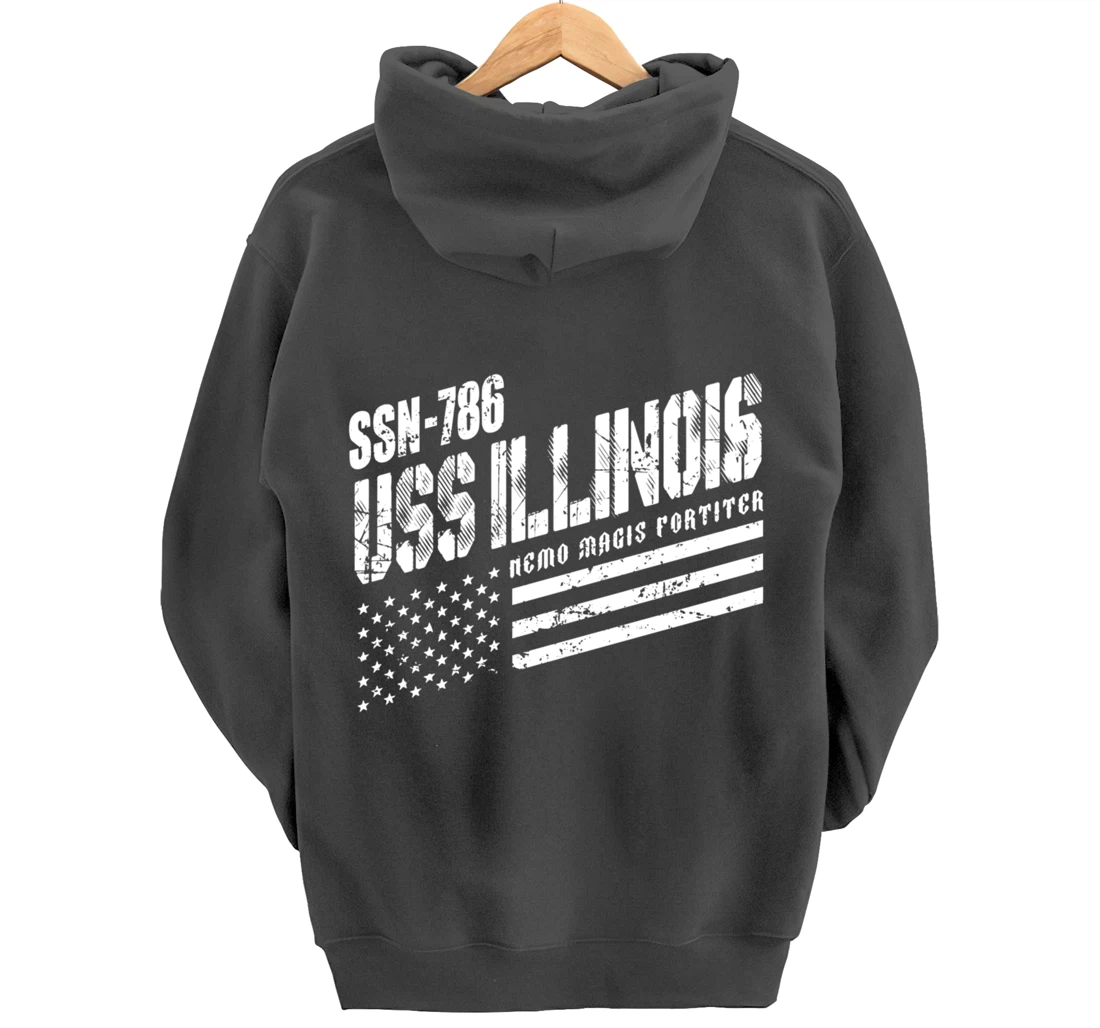 Navy USS Illinois SSN 786 US Submarine Submariner Veteran Pullover Hoodie