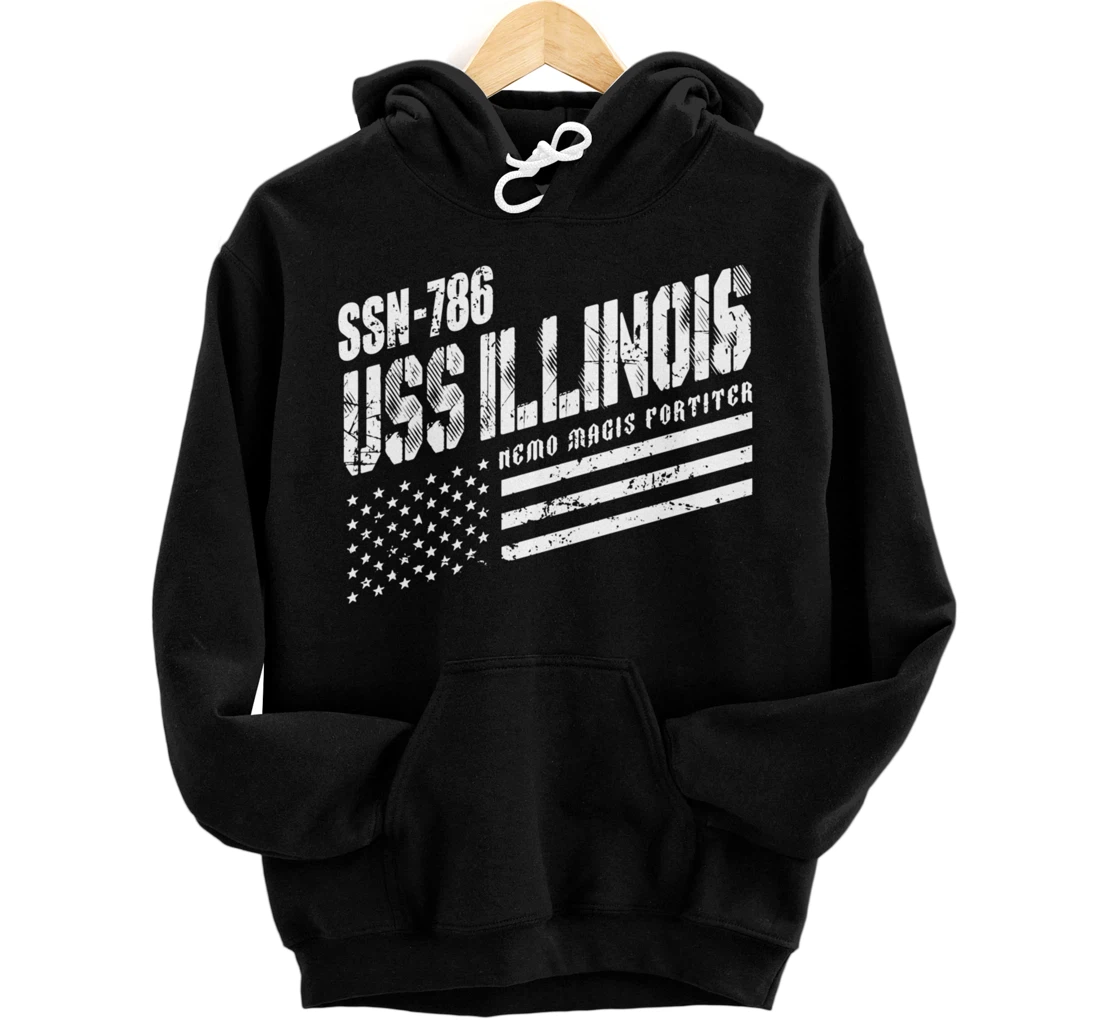 Navy USS Illinois SSN 786 US Submarine Submariner Veteran Pullover Hoodie