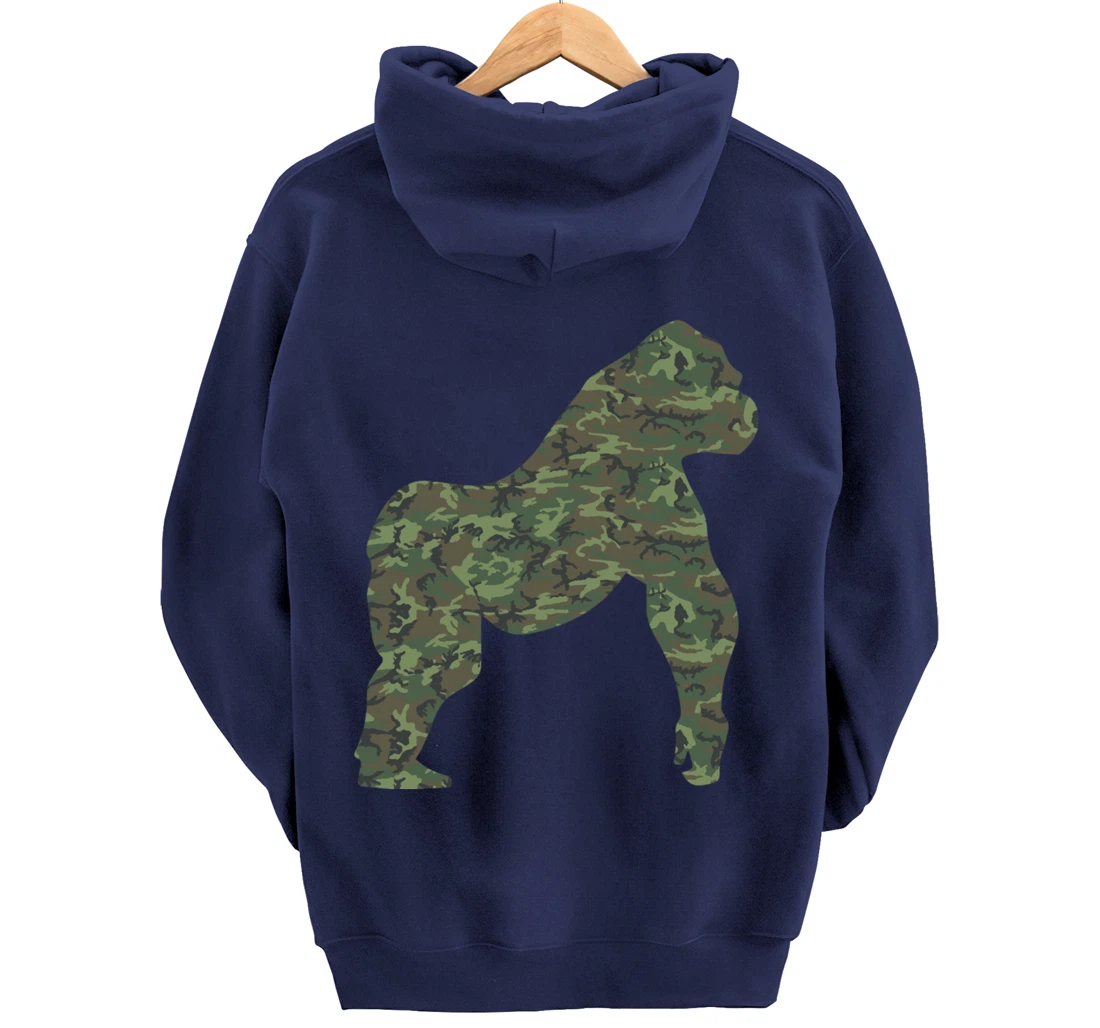Military Gorilla Camo Print US Ape Animal Veteran Men Gift Pullover Hoodie