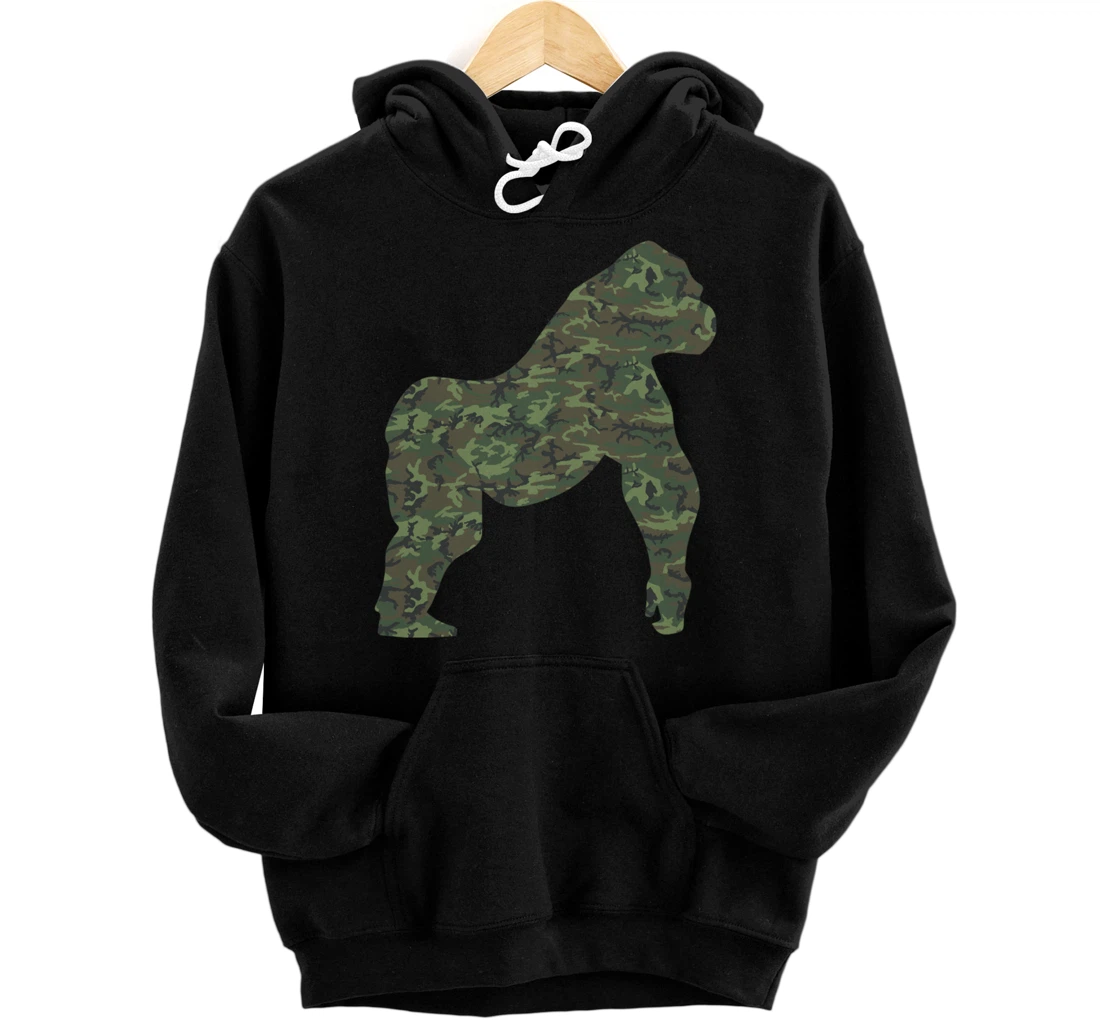 Military Gorilla Camo Print US Ape Animal Veteran Men Gift Pullover Hoodie