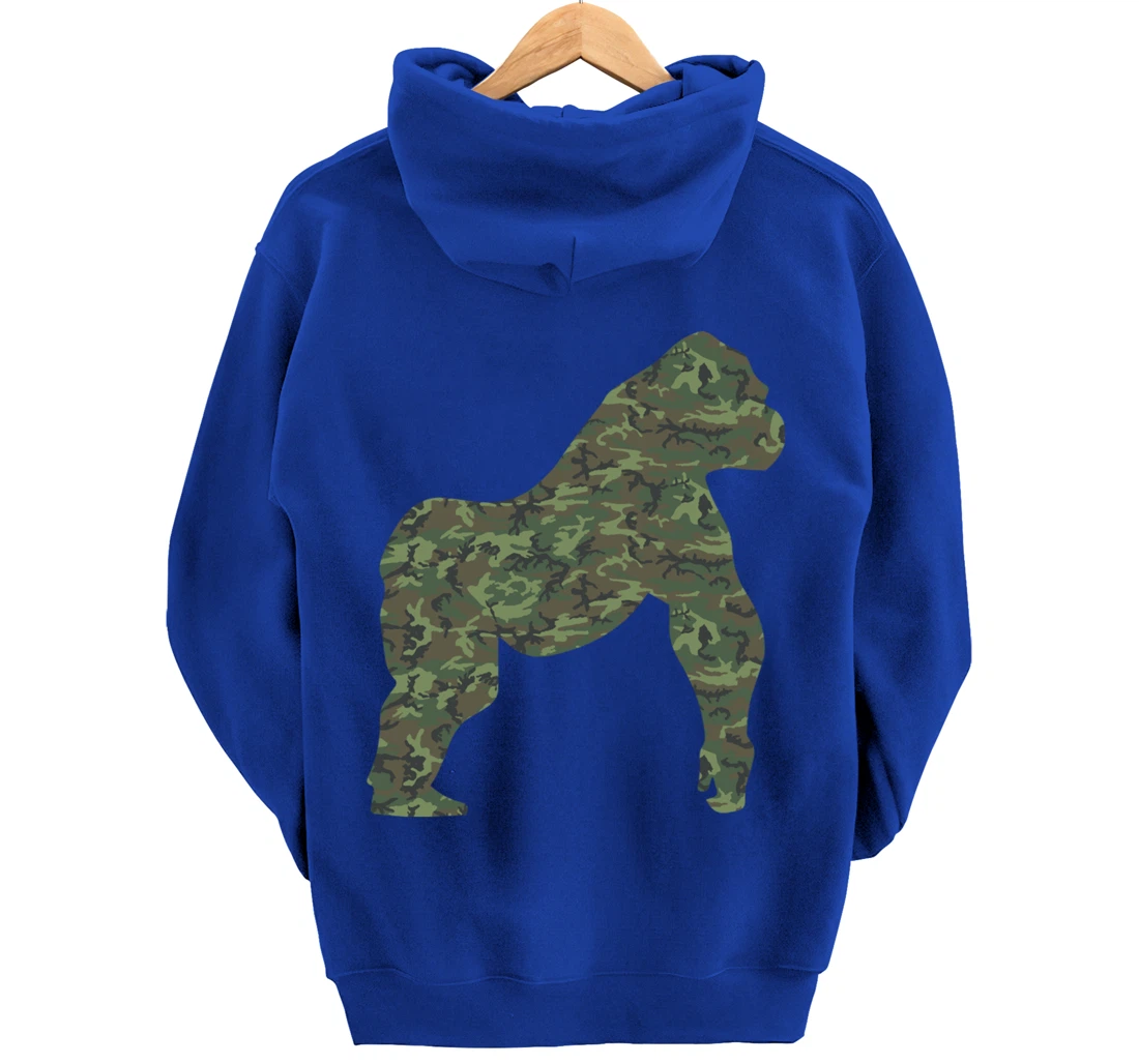 Military Gorilla Camo Print US Ape Animal Veteran Men Gift Pullover Hoodie