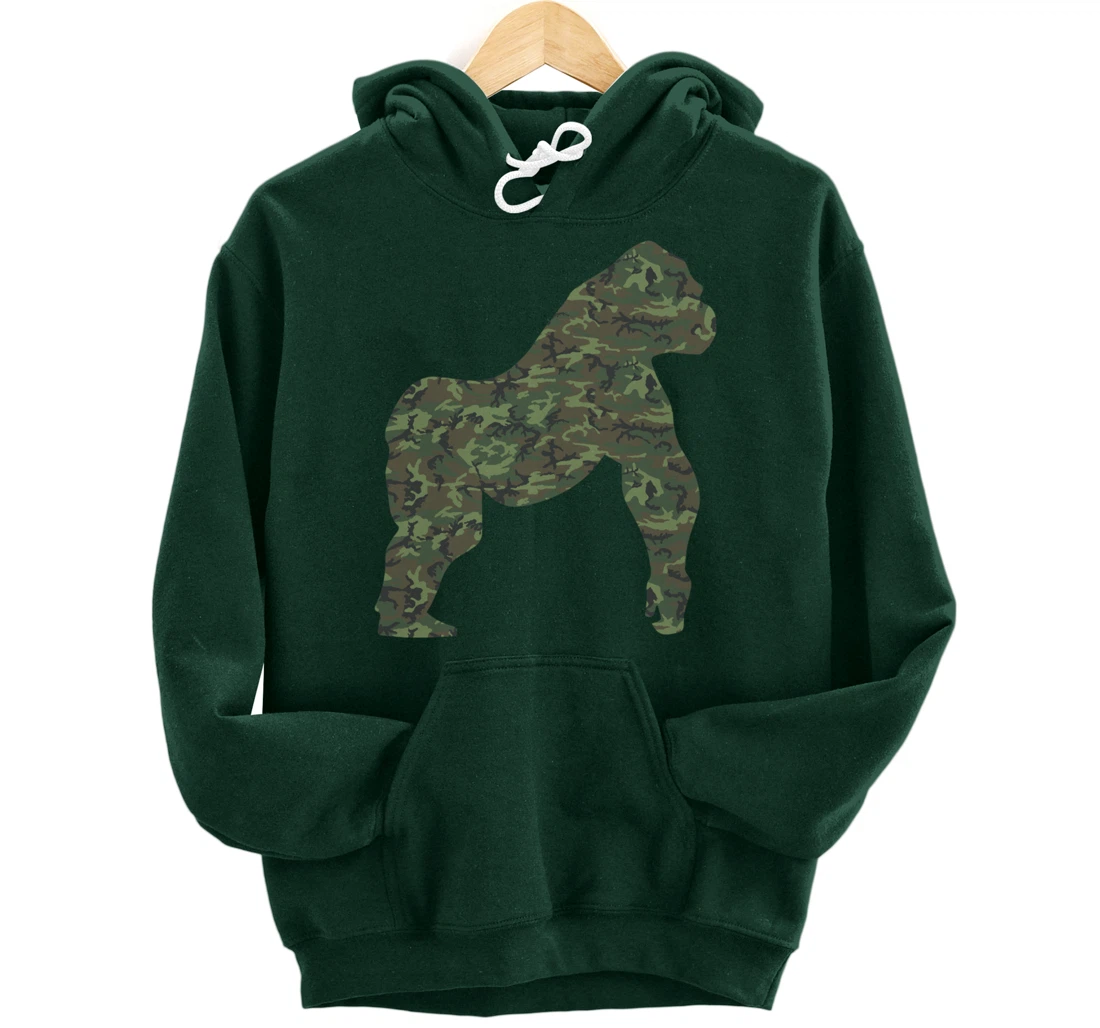 Military Gorilla Camo Print US Ape Animal Veteran Men Gift Pullover Hoodie