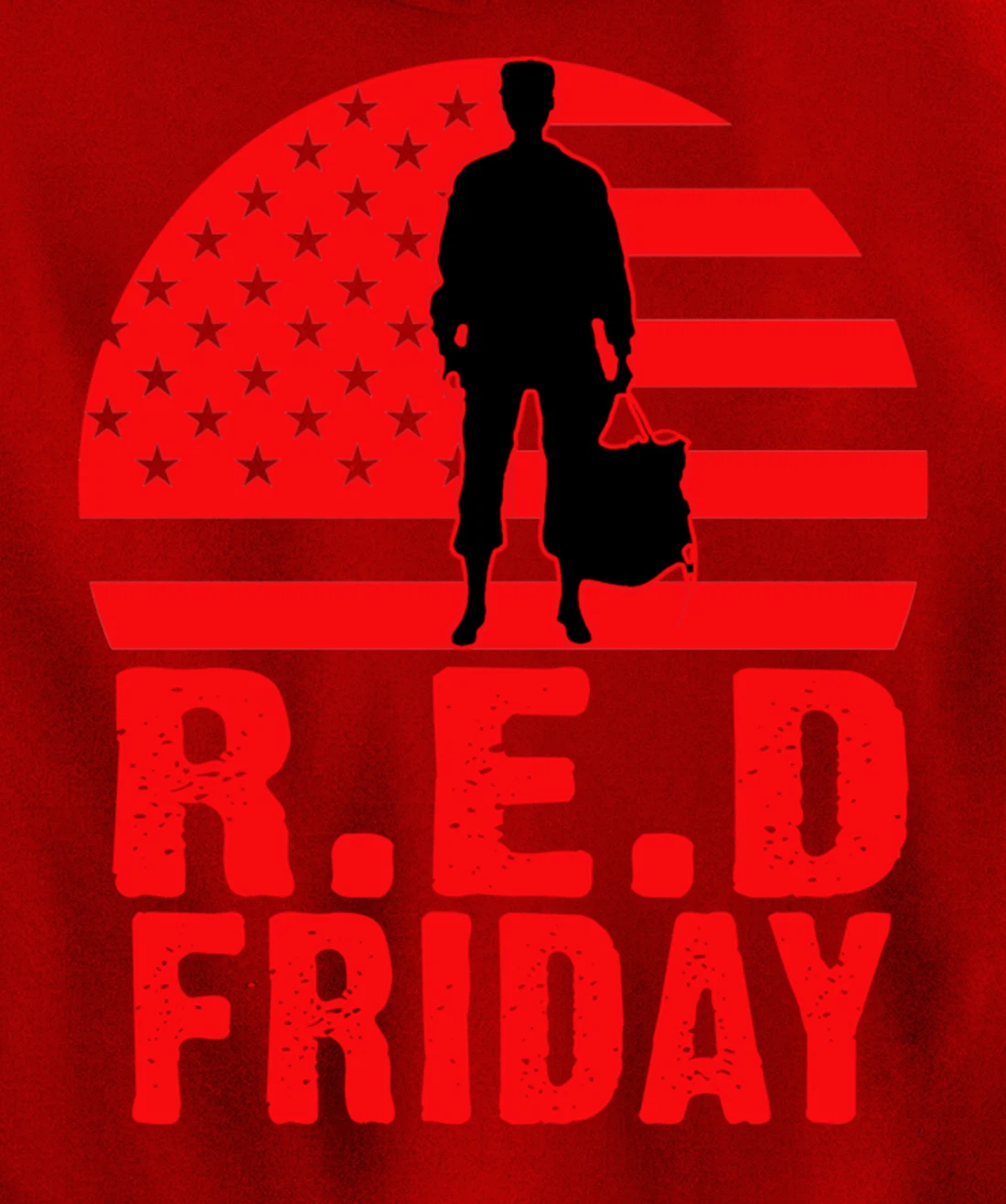 Red Friday Military Deployed Navy Soldier US Flag Veteran Pullover Hoodie