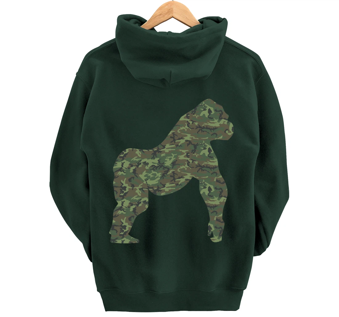 Military Gorilla Camo Print US Ape Animal Veteran Men Gift Pullover Hoodie