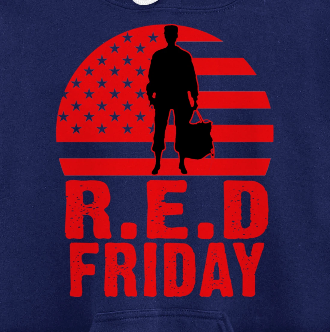 Red Friday Military Deployed Navy Soldier US Flag Veteran Pullover Hoodie