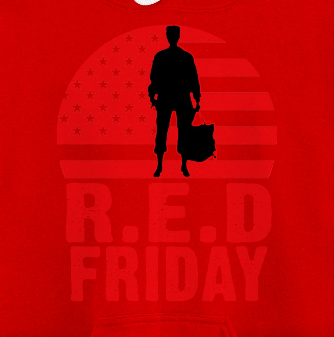 Red Friday Military Deployed Navy Soldier US Flag Veteran Pullover Hoodie