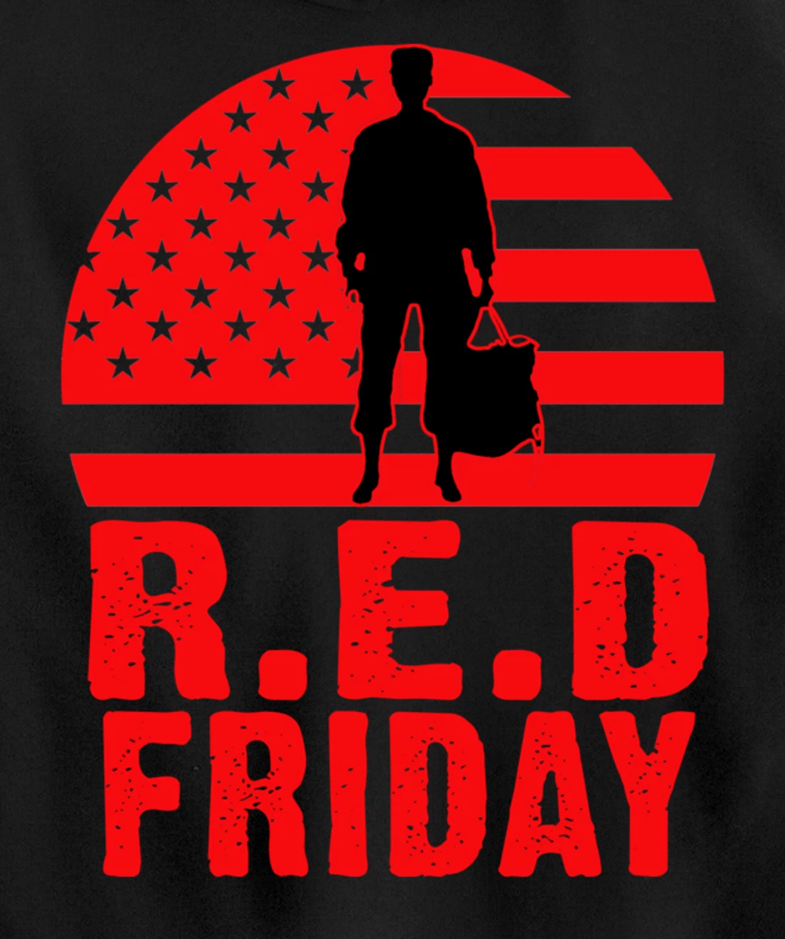 Red Friday Military Deployed Navy Soldier US Flag Veteran Pullover Hoodie